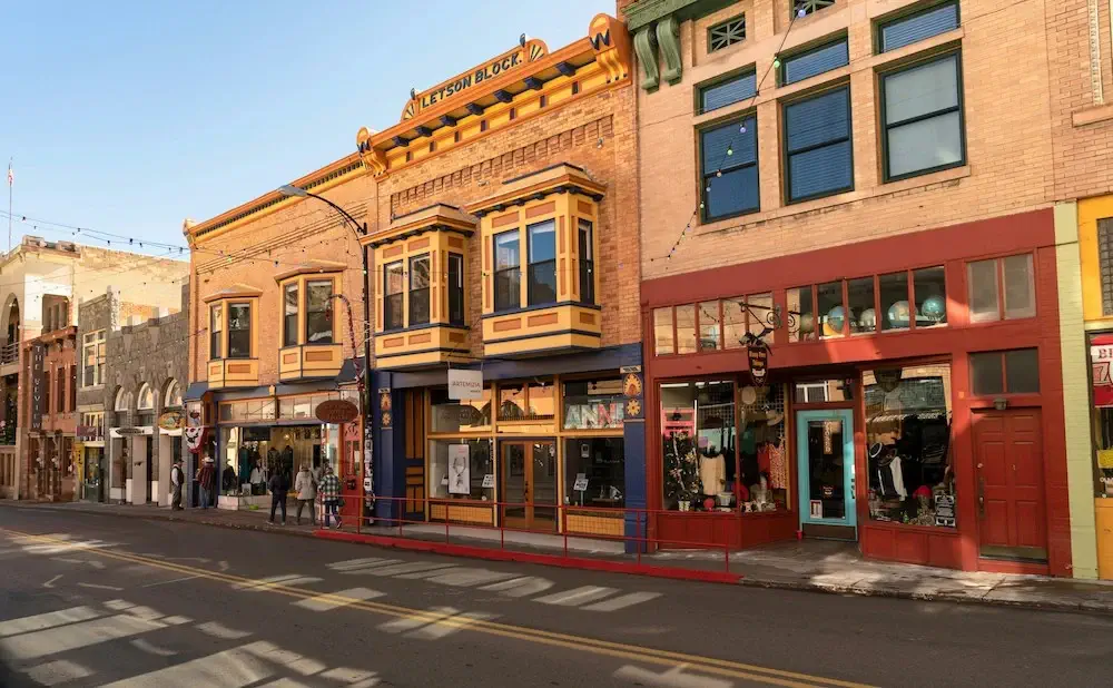 view along main street in Bisbee, Arizona